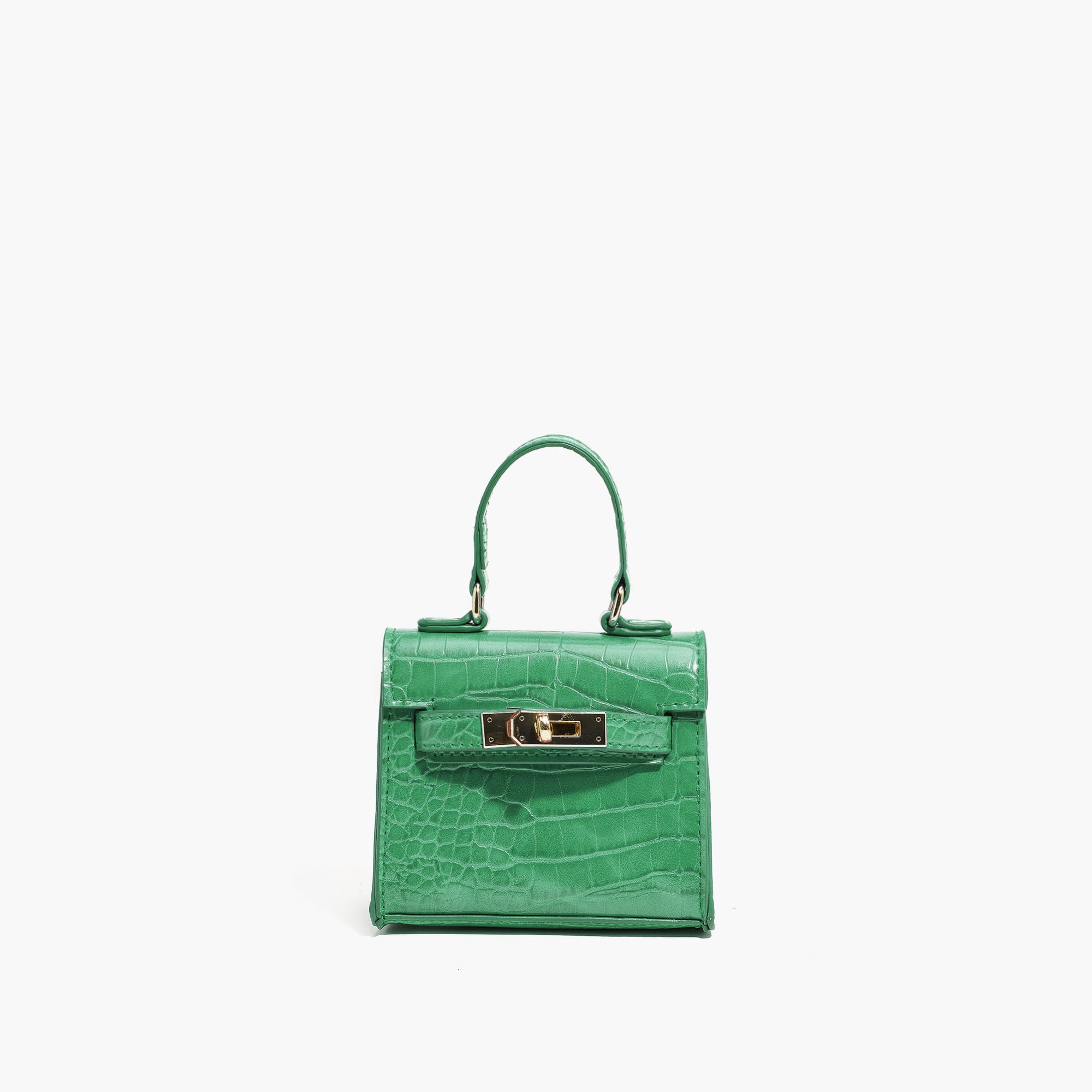 Mini Croc Shoulder Vegan Emerald Green Bag 