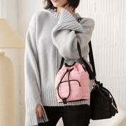 Lucky Quilted Puffer Bucket Crossbody Bag