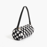 Jordan Checkered Faux Fur Shoulder Bag