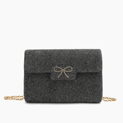 Frost Glitter Gem Bow Evening Clutch Bag