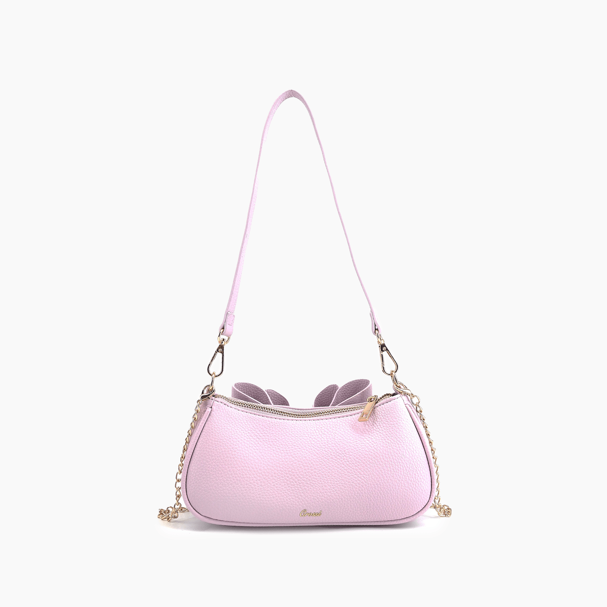 Baguette Bow Pebble Mini Shoulder Bag