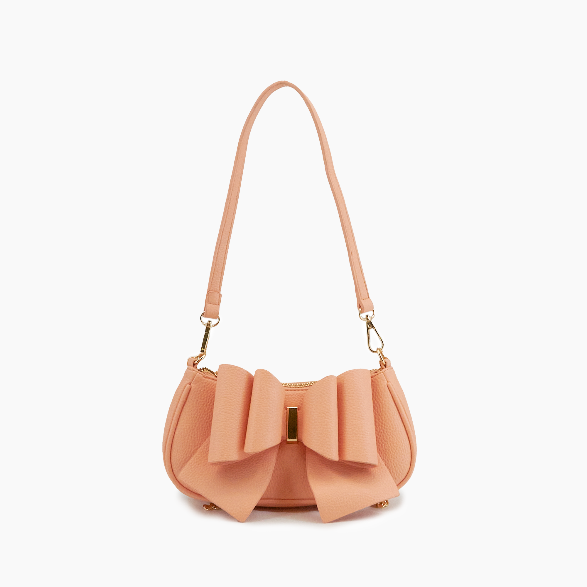 Mini Baguette Bow Pebble Shoulder Bag