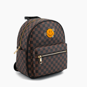 Smiley Checkered Mini Backpack