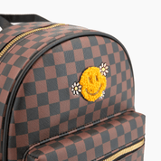 Smiley Checkered Mini Backpack