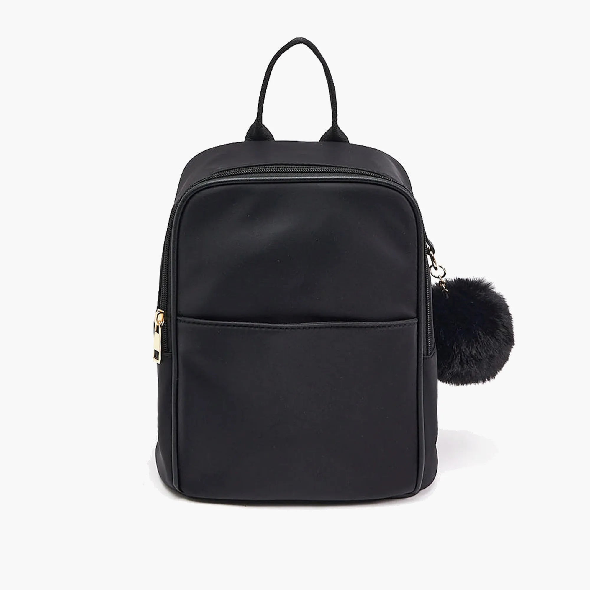 Daffney Slide Pocket Pompom Mini Backpack