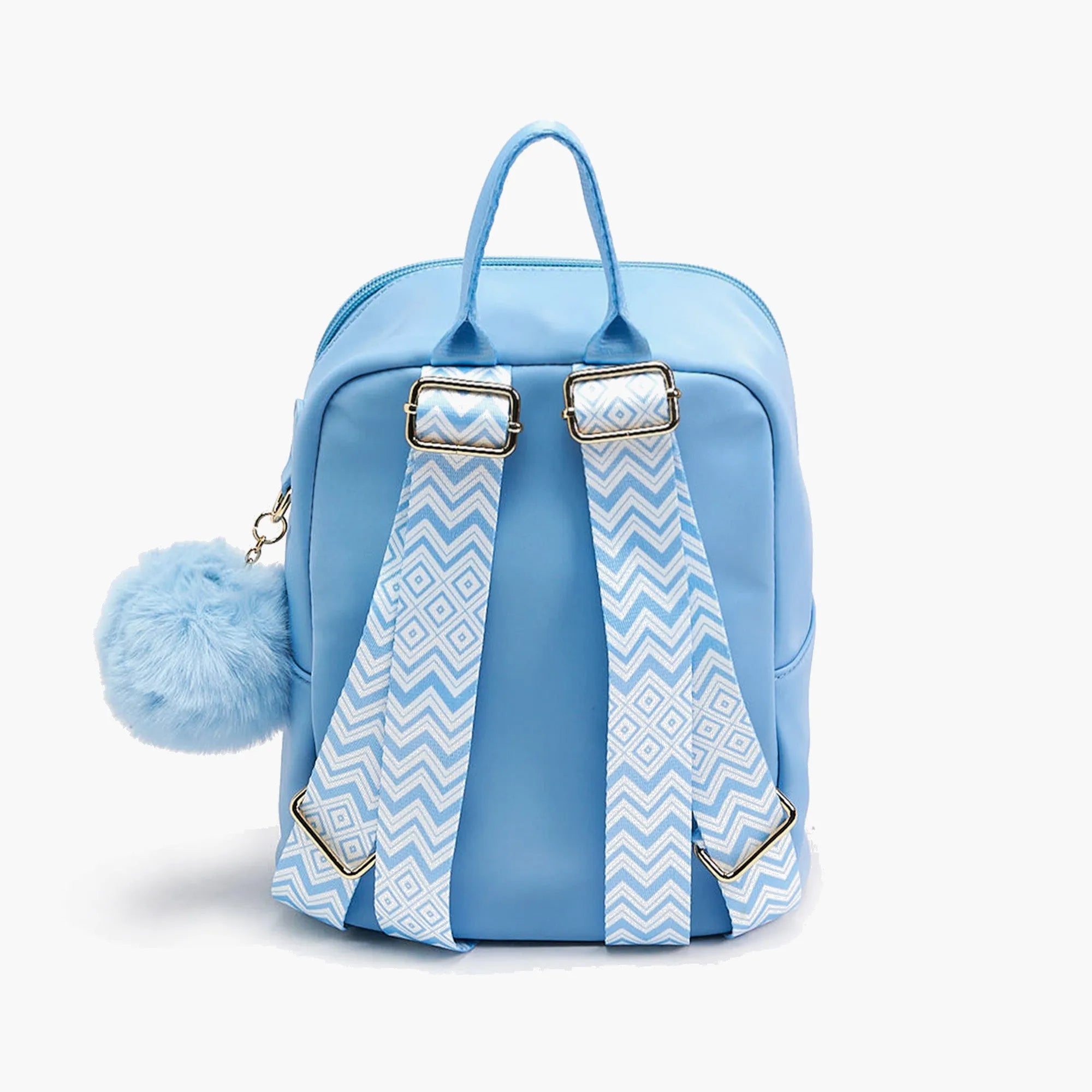 Daffney Slide Pocket Pompom Mini Backpack