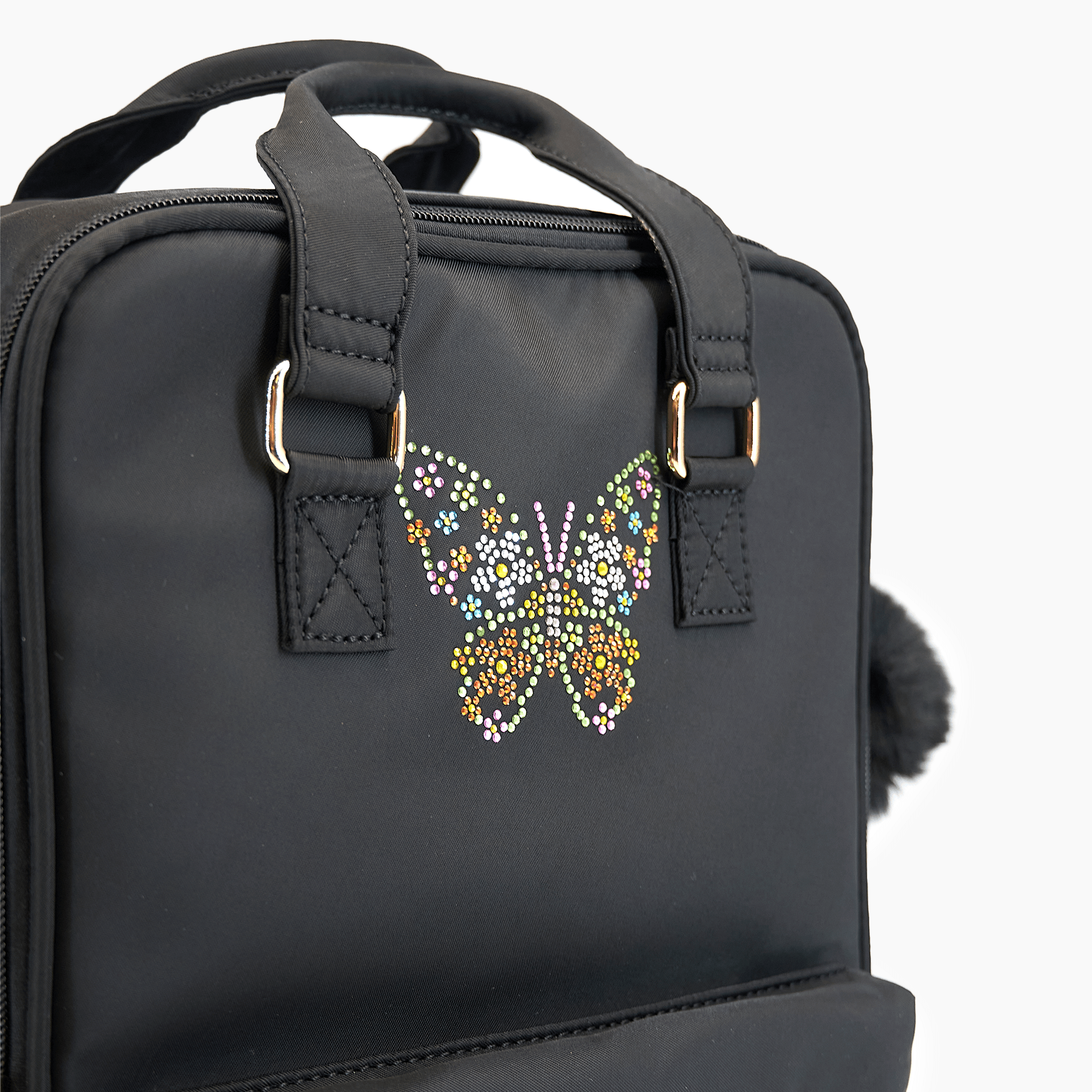 Harper Butterfly Top Handle Black Backpack