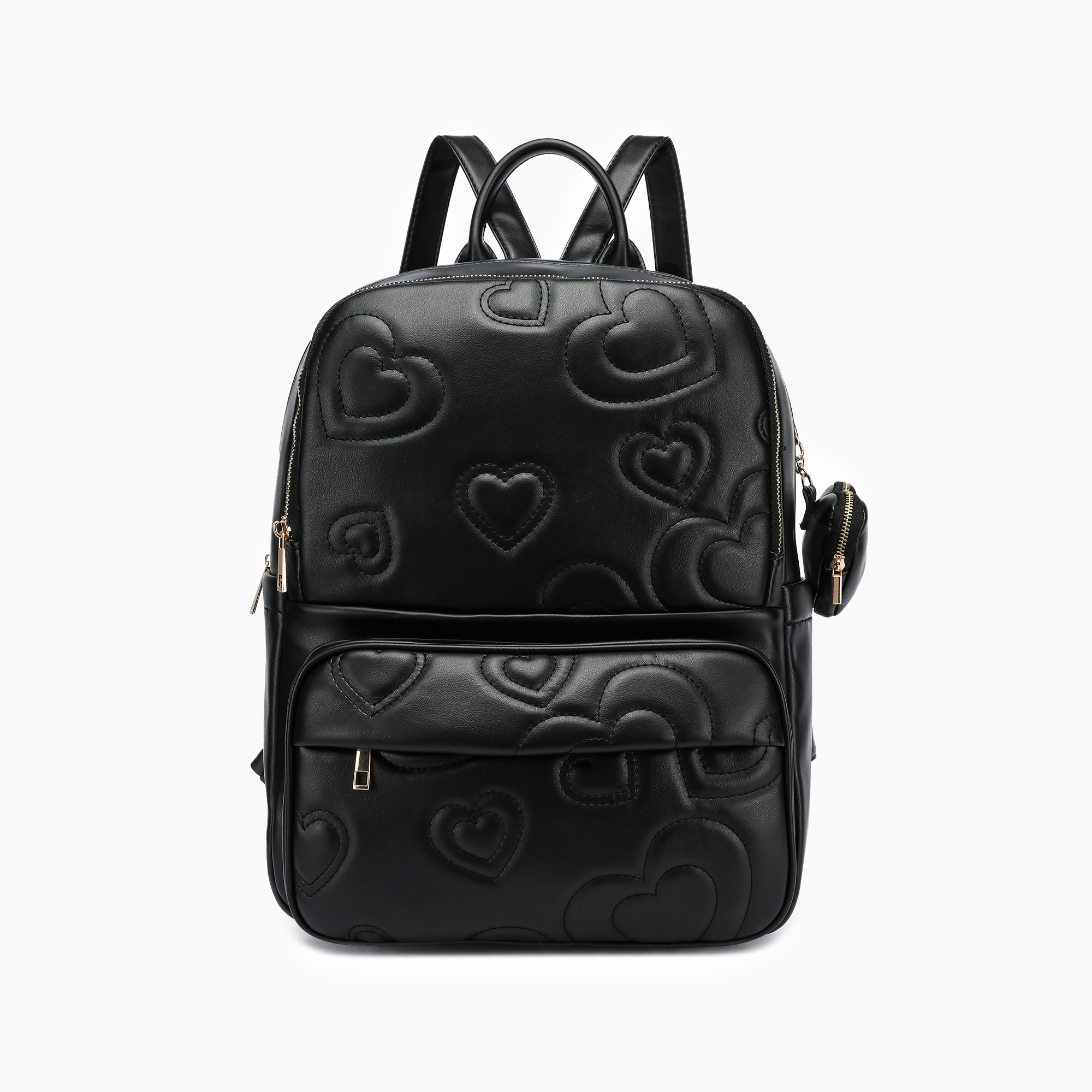 Crush Embossing Heart Quilted Backpack