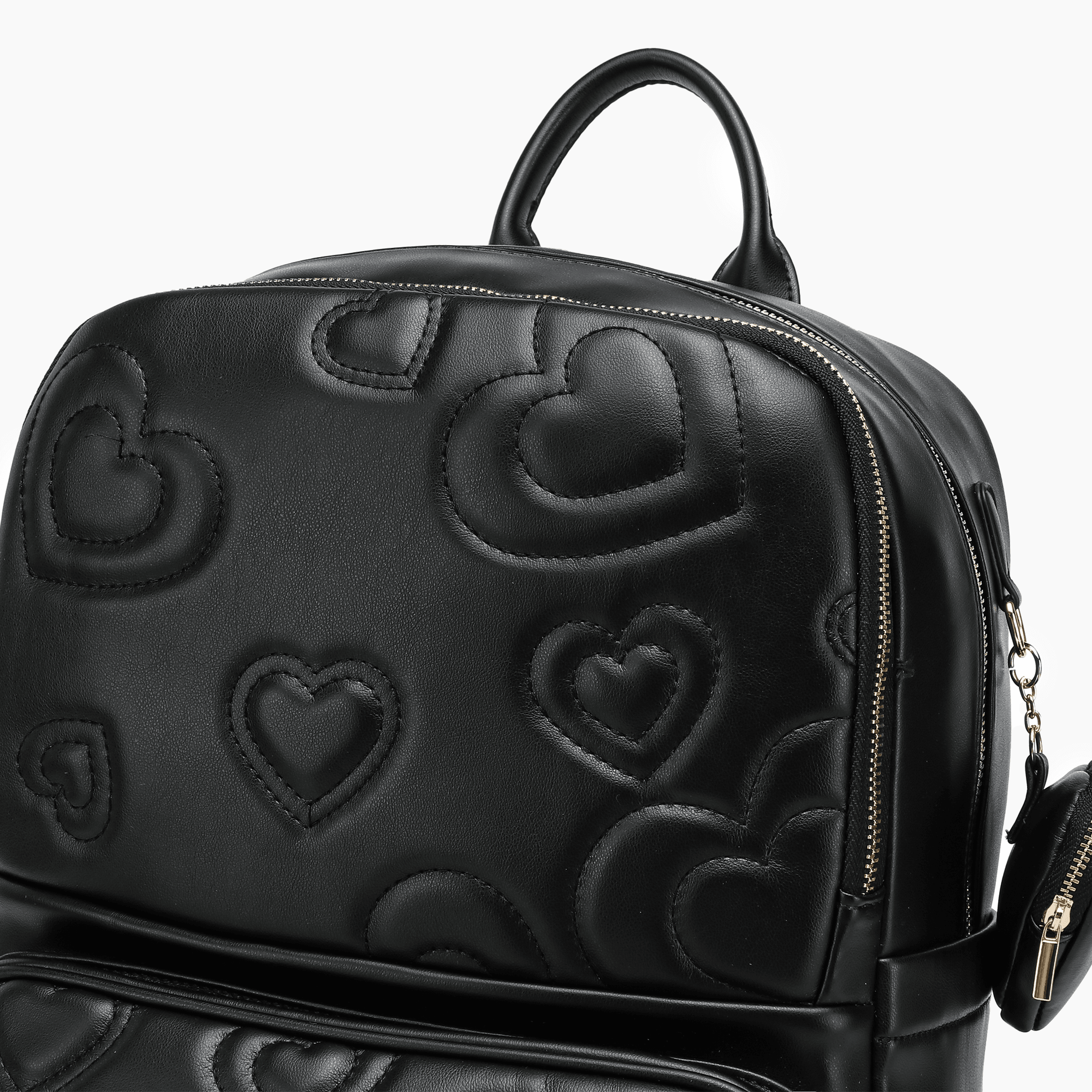 Crush Embossing Heart Quilted Backpack