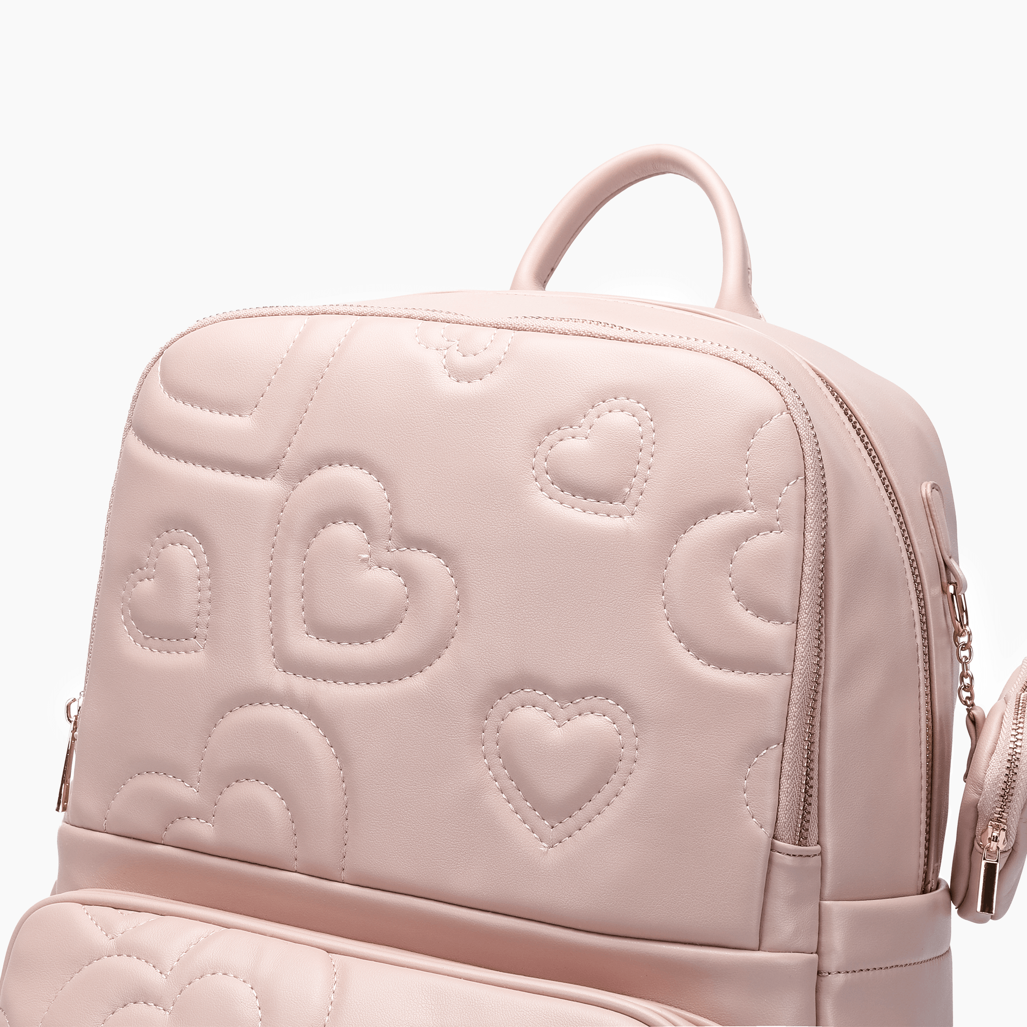 Crush Embossing Heart Quilted Backpack