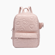 Crush Embossing Heart Quilted Backpack