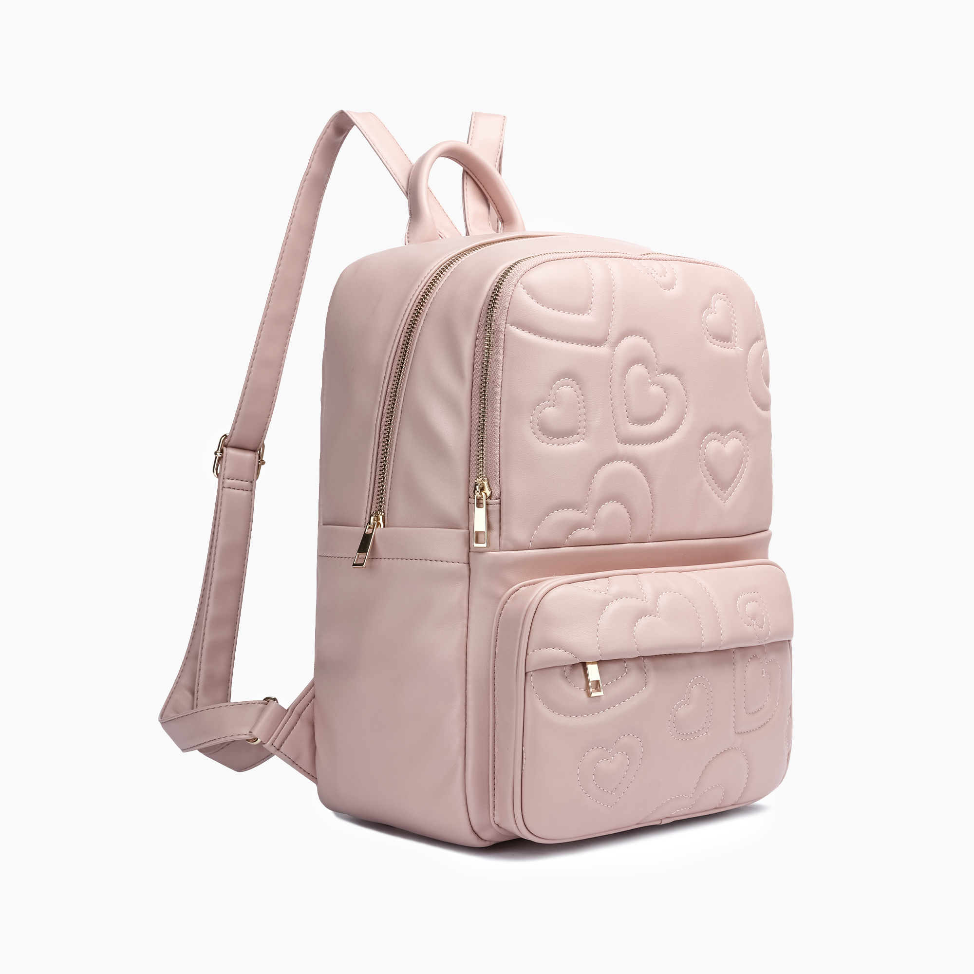 Crush Embossing Heart Quilted Backpack