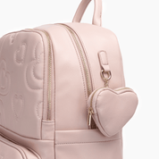 Crush Embossing Heart Quilted Backpack