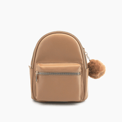 Trendy Caramel Puffer Vegan Mini Backpack