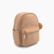 Trendy Caramel Puffer Vegan Mini Backpack