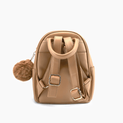 Trendy Caramel Puffer Vegan Mini Backpack