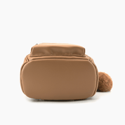 Trendy Caramel Puffer Vegan Mini Backpack