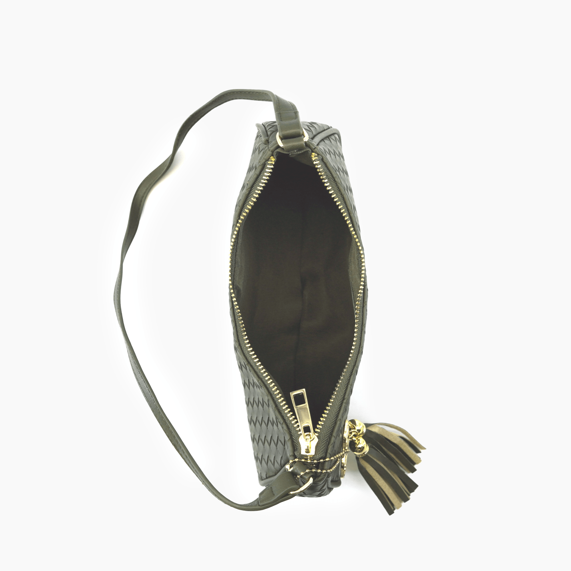 Ash Heart Tassel Vegan Woven Shoulder Bag