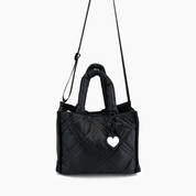 Black Out Love Nylon Puffer Tote Bag