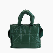 Evergreen Quilted Puffer Tote Bag