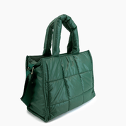 Evergreen Quilted Puffer Tote Bag