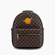 Smiley Checkered Mini Backpack