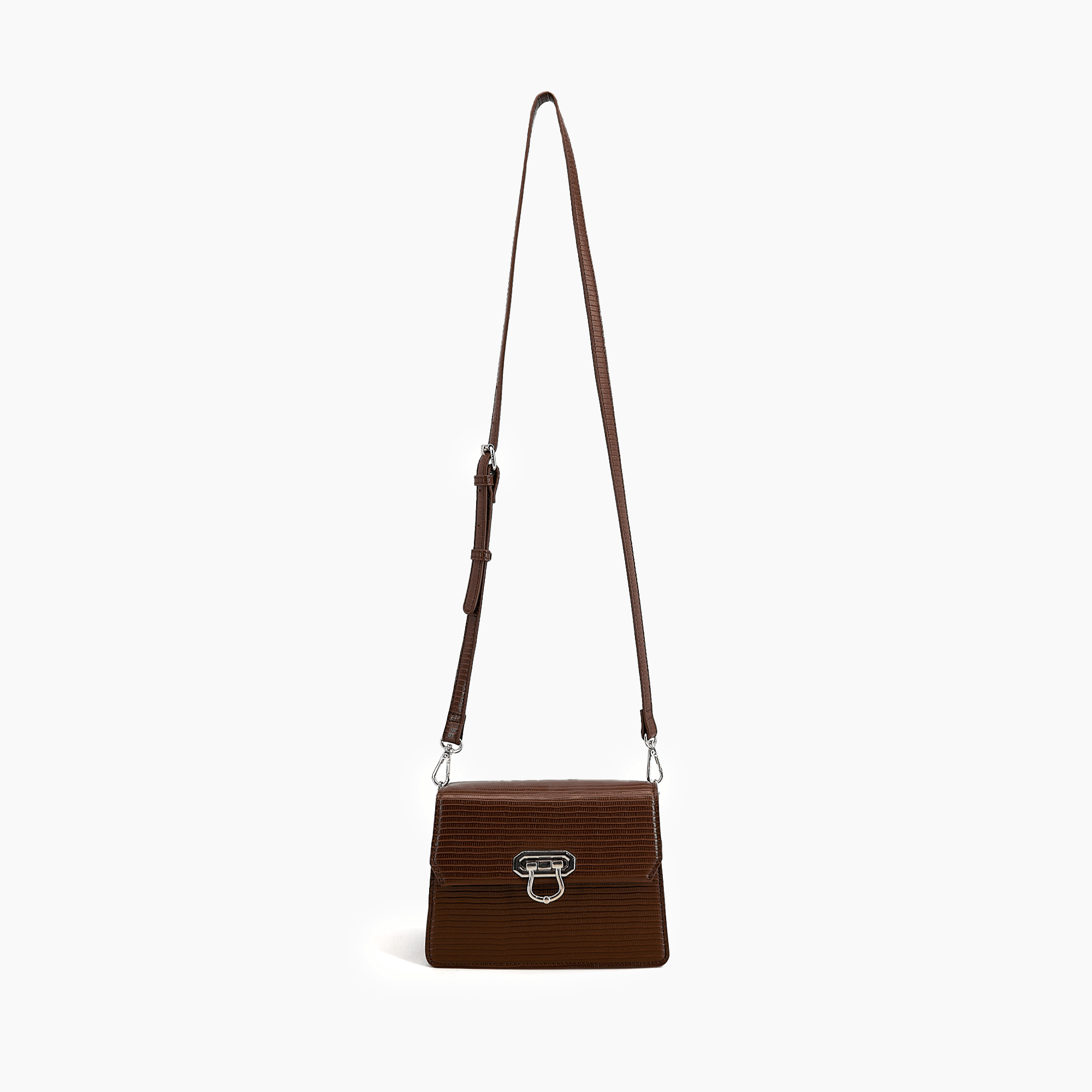 Nadia Faux Alligator Square Crossbody Purse