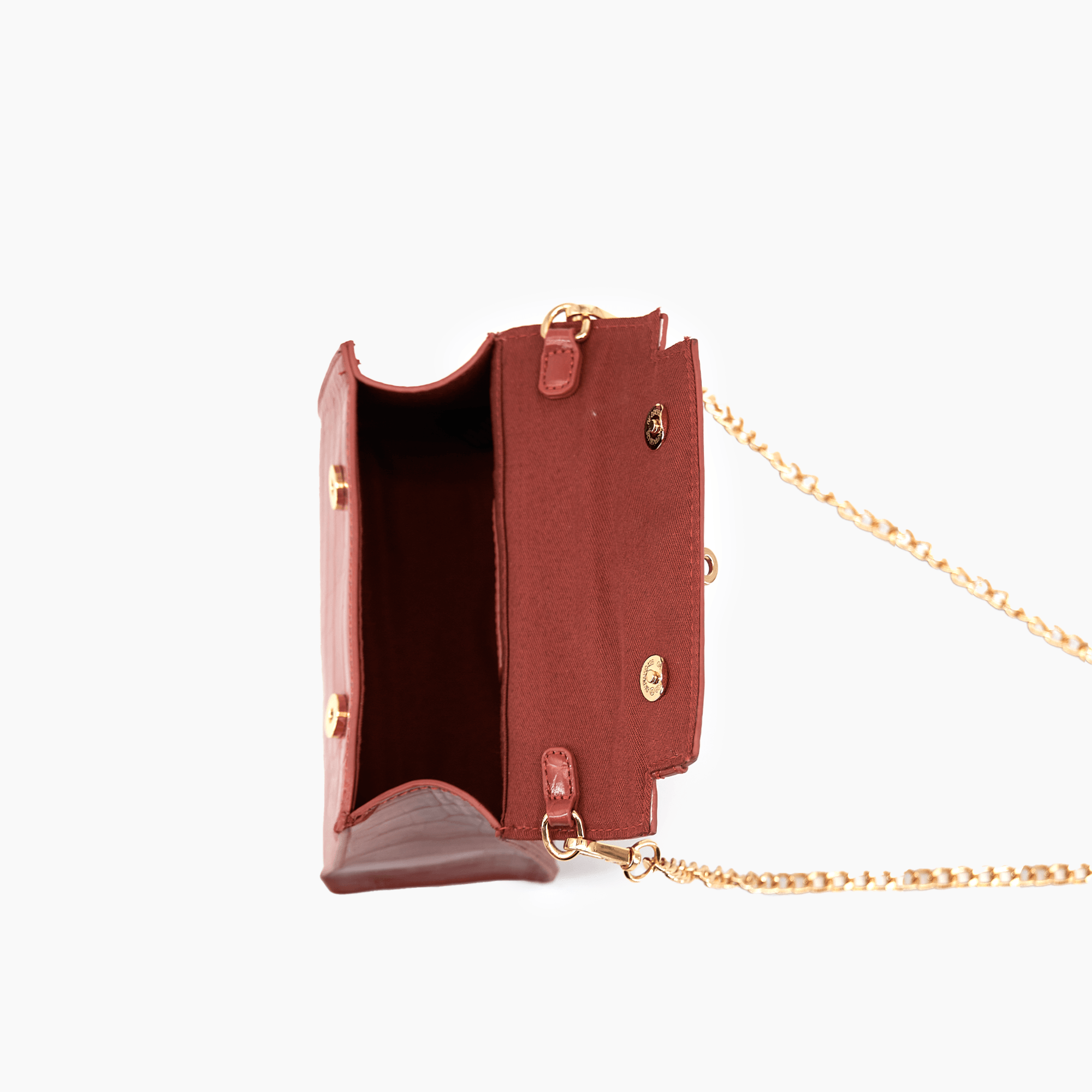 Lantern Faux Croc Mini Crossbody Bag