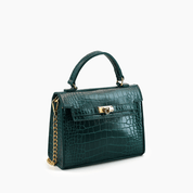 Lantern Faux Croc Mini Crossbody Bag