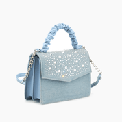 Dazzle Denim Rhinestone Crossbody Purse