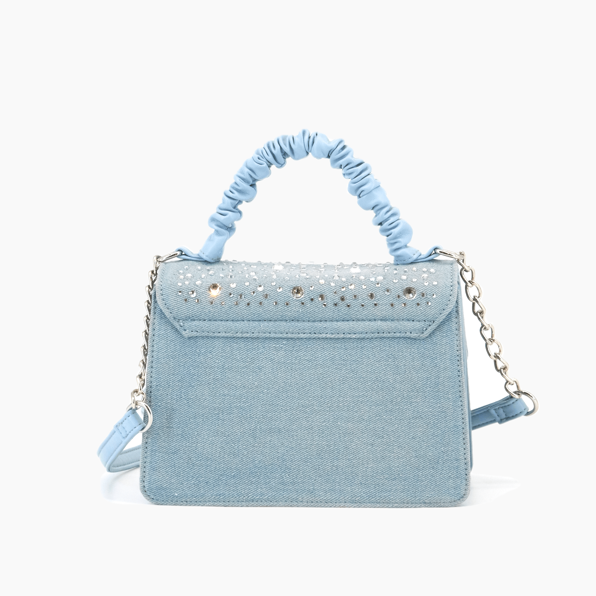 Dazzle Denim Rhinestone Crossbody Purse