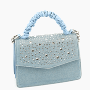 Dazzle Denim Rhinestone Crossbody Purse