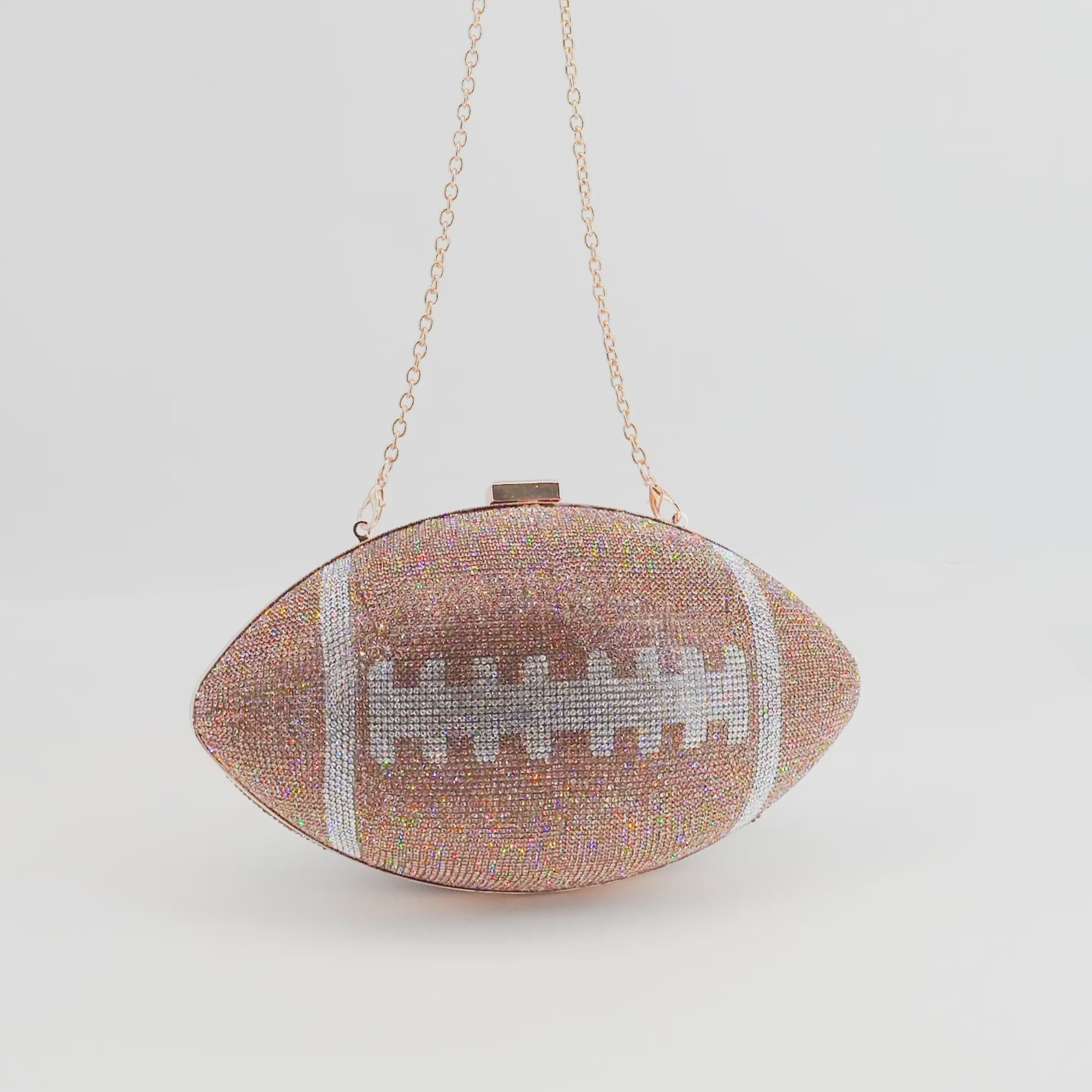 Touch Down Rhinestone Football Evening Crossbody