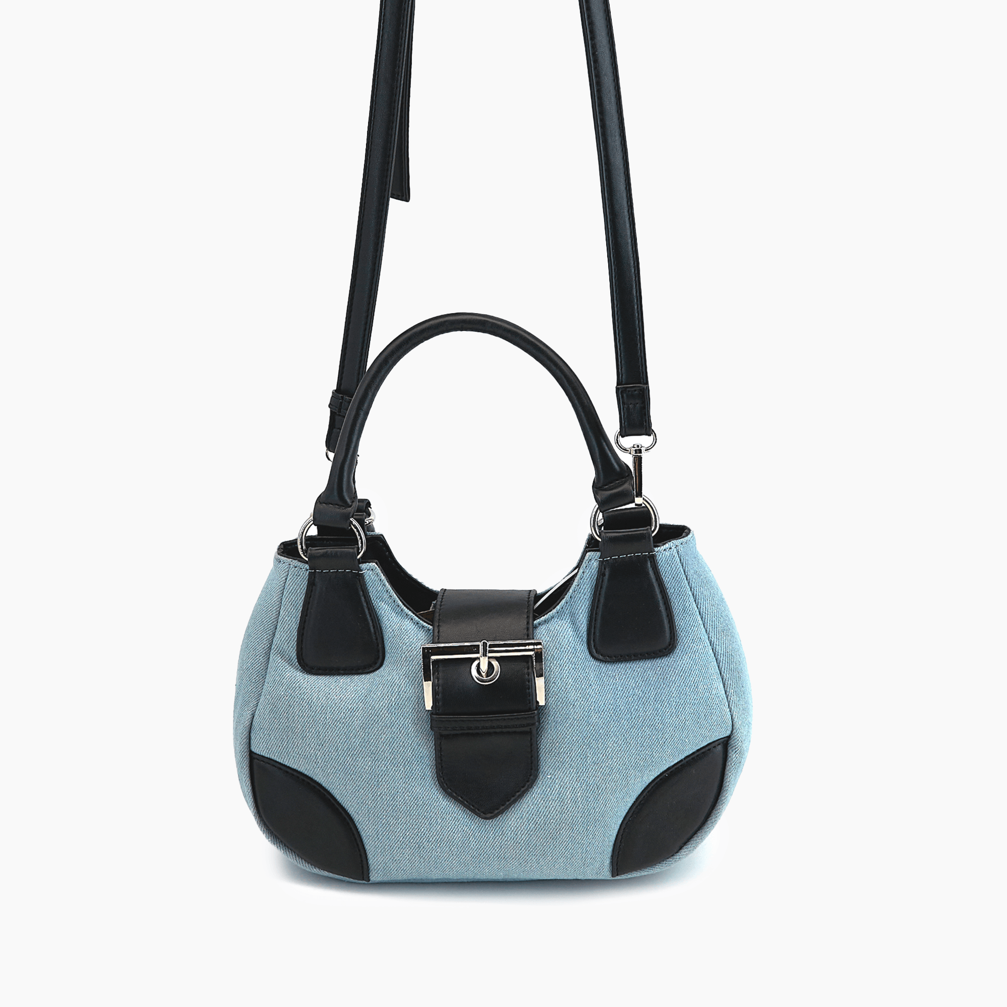 Denim Plush Y2K Top Handle Crossbody Bag