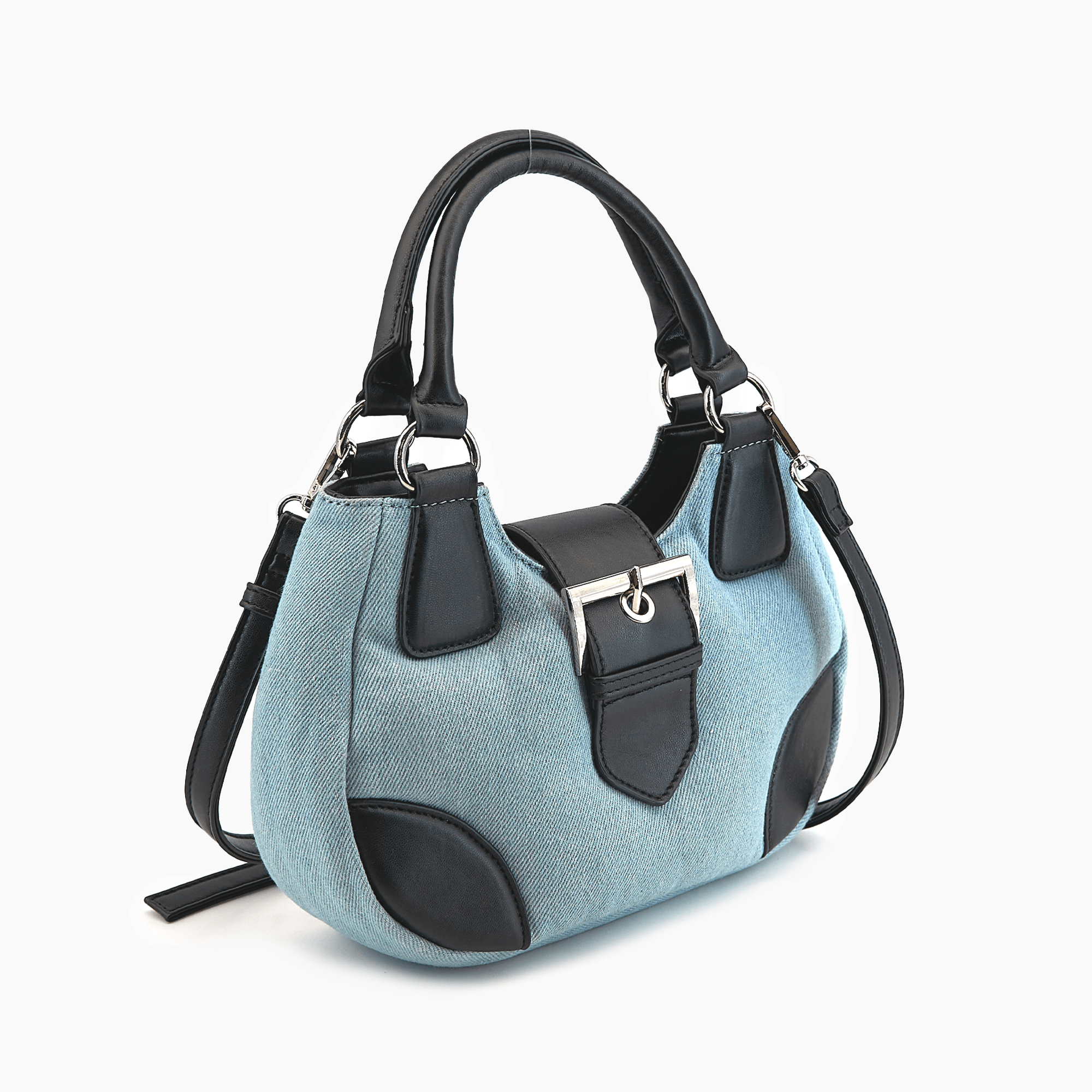 Denim Plush Y2K Top Handle Crossbody Bag